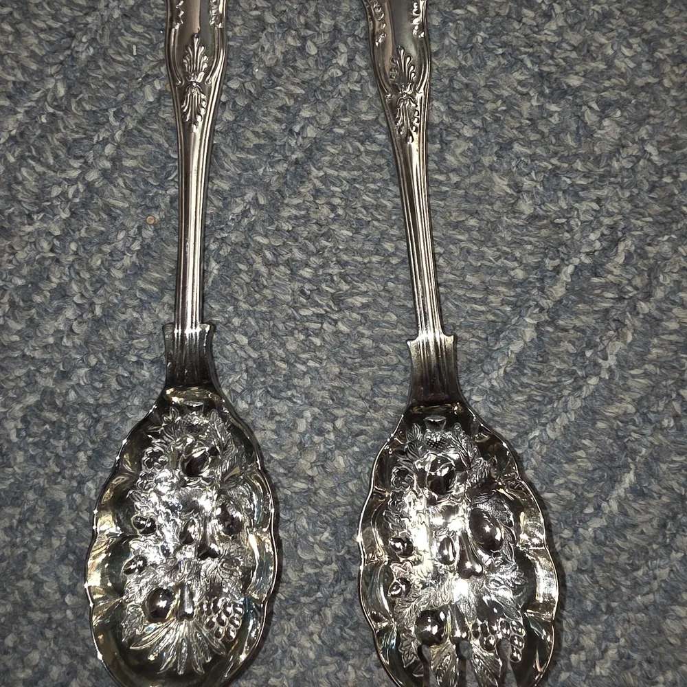 Vintage William Adams Sheffield England Silver-Plate Floral Serving Set